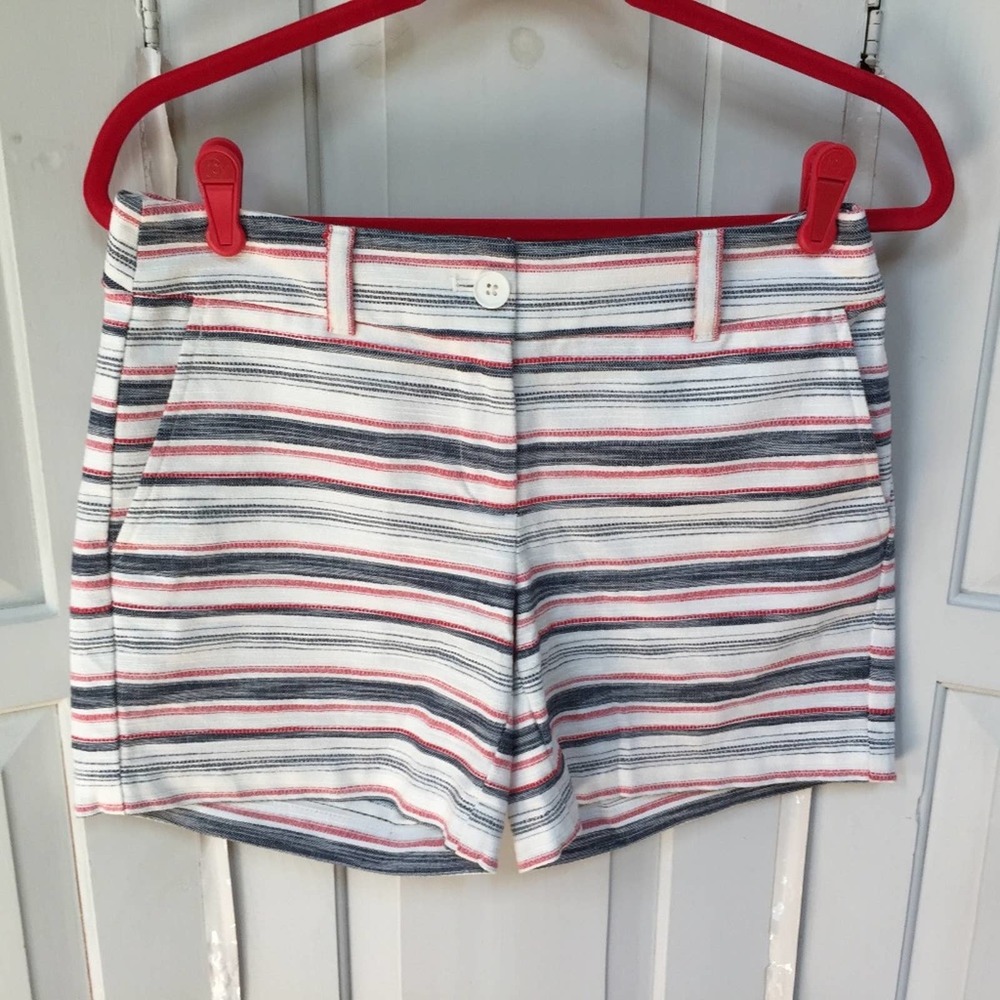 LOFT Striped 6 Inch Cotton Shorts